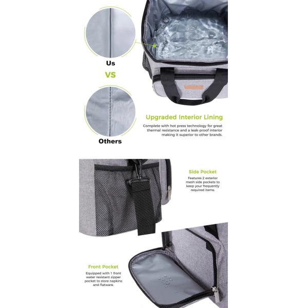 Oxford Lunch 15L Picnic Cooler Bag For Food And Drink