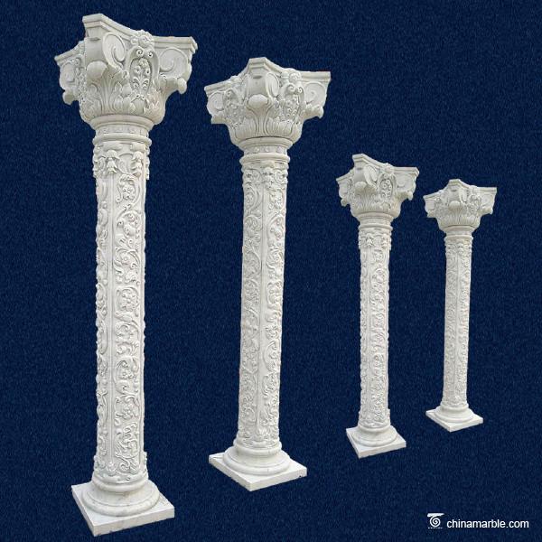 China marble Stone Carving Sculpture The mixed marble column CL-02