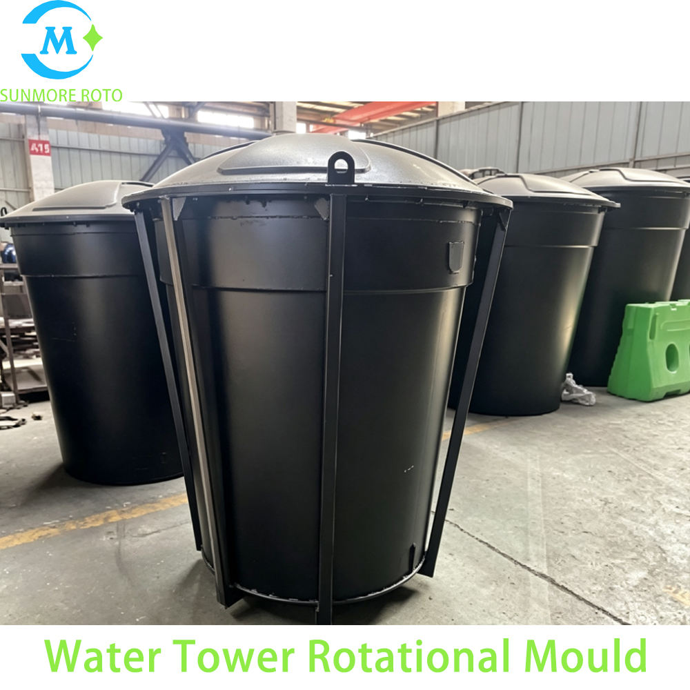SUNMORE ROTO Custom Steel Rotomolding Mold For Plastic Water Tank, Vertical Water Tower Rotational Mould For Rotomolded Water Storage Tank