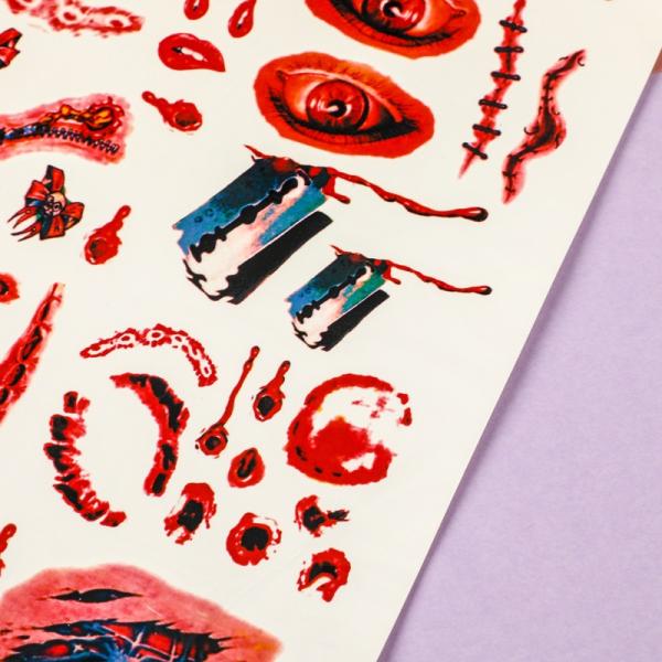 Стикеры татуировки хеллоуина макияжа Noctilucent светлых праздничных стикеров смешные