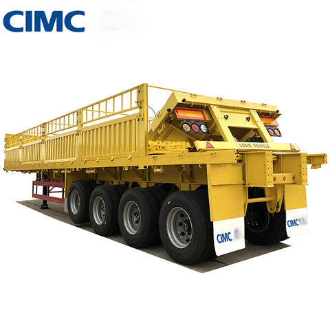 CIMC acier de haute qualité transport de gros 40 t 60 tonnes 4 axes paroi latérale transport de marchandises camion conteneur clôture semi-remorque