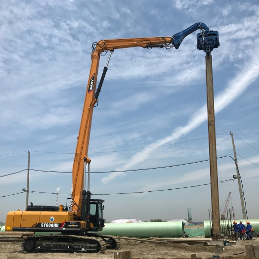 Bélier monté par excavatrice tranquille de marteau de vibro d'opération favorable à l'environnement