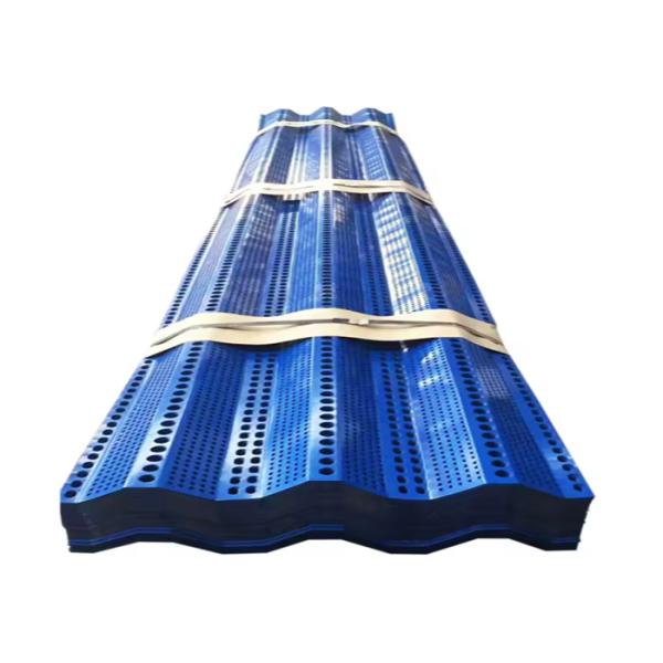 Blue Color Perforated Metal Mesh Windbreak Panels Galvanized Stainless Steel Fence Sheets