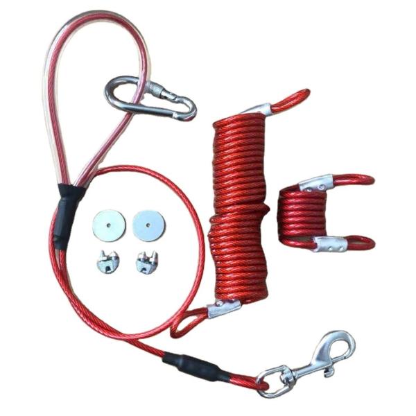Outdoor High Carbon Steel Retractable Dog Tie Out Cable with 4.41 KN Breaking Strength and Customizable Length