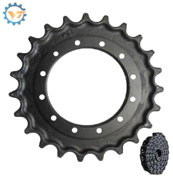 DH220 Roue motrice de couleur noire OEM pièces détachées d'excavatrice DAEWOO pièces du train d'atterrissage
