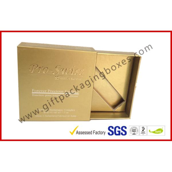 Customized Embossed Logo Golden Paper Rigid Gift Packaging Boxes for USB