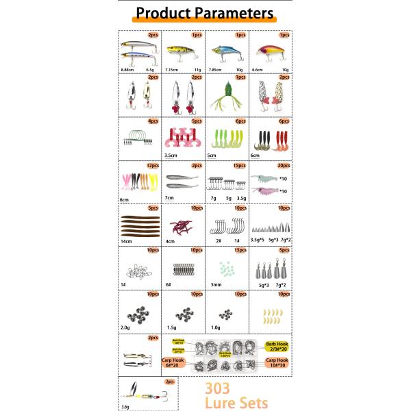 Plastic Fishing Lure Kit Metal Plastic Fishing Bait Fishing Tackle Set