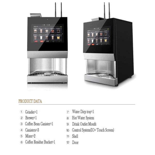 220V Auto Espresso Vending Machine with 15.6 Touch Screen
