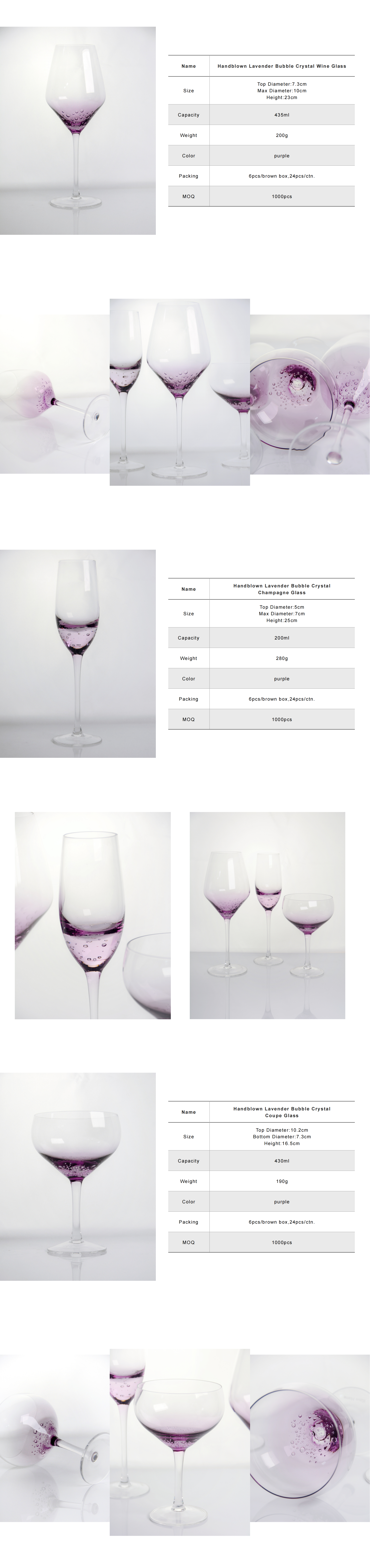 Lavender Bubble Crystal Wine Glass Handblown With Gradient Tint And Delicate Trapped Bubbles Combining Elegance With Durability