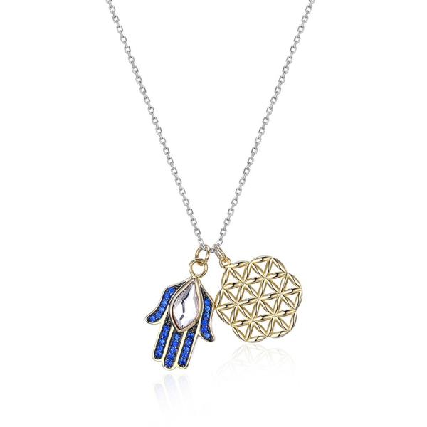 ожерелье глаза дьявола цветка SGS цепи ожерелья 1.7g 925 17in стерлинговое серебряное