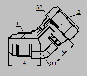 Carbon Steel 45° Elbow JIC Flare Fittings , Bulkhead JIC 37 Degree Hydraulic Fittings