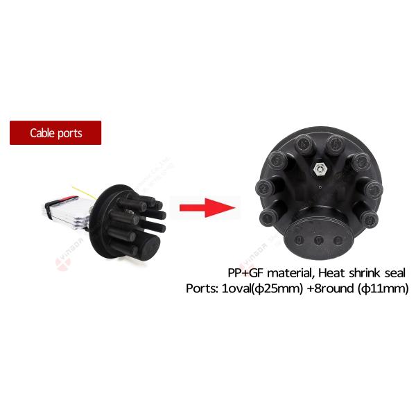 PP Heat Shrink Dome Fiber Optic Splice Enclosure 9 Ports 96 Cores Arial Pole Wall Mount