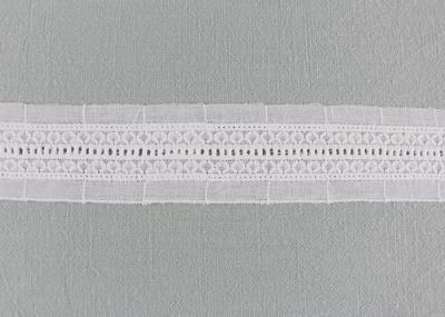Guarnição lisa do laço do algodão com teste padrão linear do laço pela jarda para o desenhista do vestuário