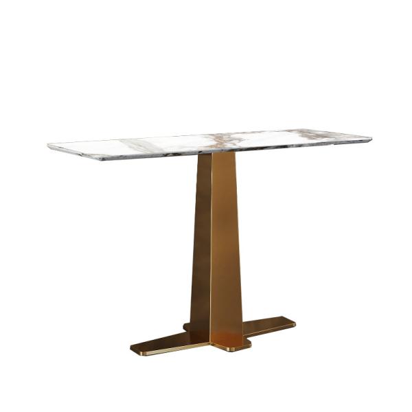 Minimalist Gold Marble Console Table , Cross Leg Console Table 1200mm Length