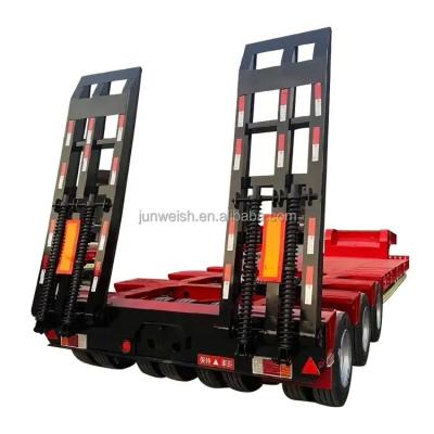 Used 3 Axle 60t 70t 80t Heavy Duty Hydraulic Gooseneck Detachable Low Loader Truck/Lowbed/ Lowboy Low Bed Semi Trailer