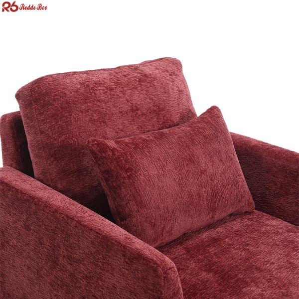 Single Seat Tufted Linen Couch Tufted Upholstered Sofa Small Space Furniture