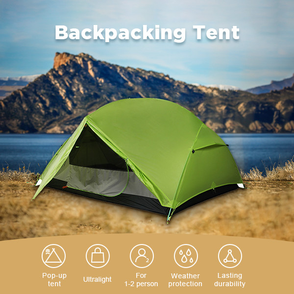 2 Man Backpacking Camping Tent Lightweight Waterproof Nylon Tent Bivy Sack