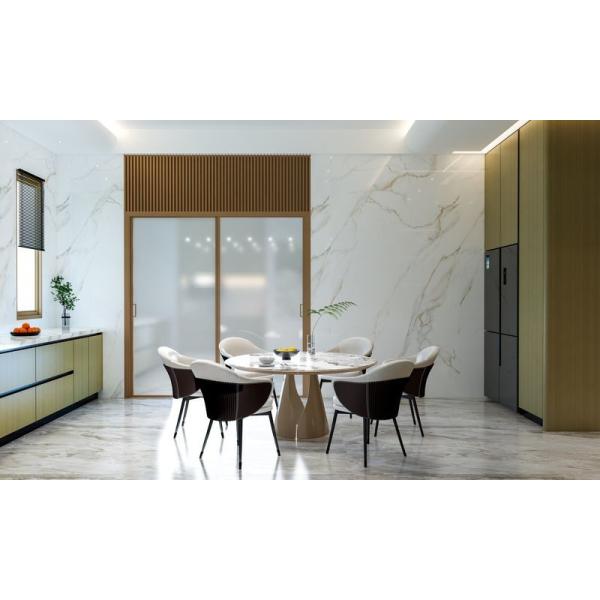 Fadior U-Shaped Wood Grain Stainless Steel Kitchen With  Handle-Free Design