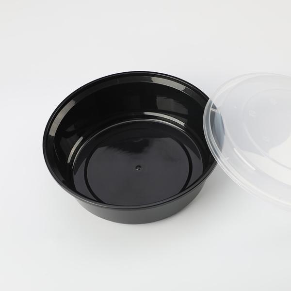 Initial Payment Disposable PP Plastic Takeaway Food Container PP Black Bowl with Lid