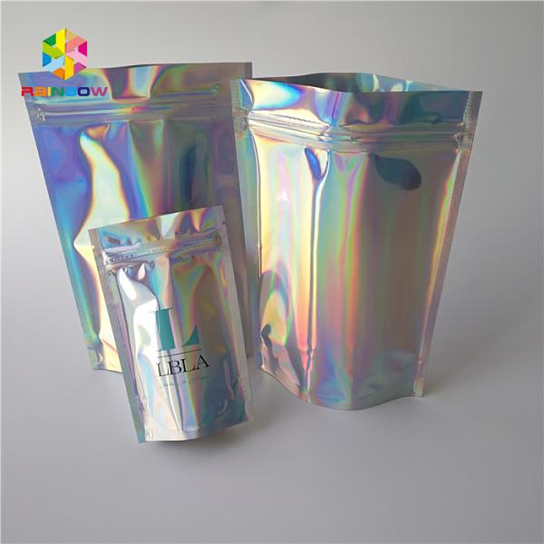 Cosmetic Glitter Powder Snack Food Packaging Bags Shiny Holographic Hologram Mylar Pouch