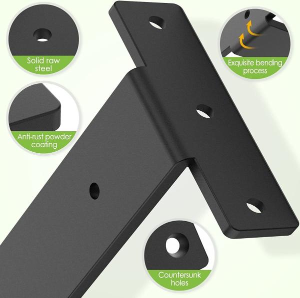 Floating Shelf Bracket Hidden Invisible L Brackets Heavy Duty Cast Iron Industrial Supports Brackets for Shelves