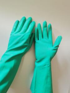 Oil Resistance Nitrile Gloves Pesticides Chemical Flocked Lining Rubber Gloves