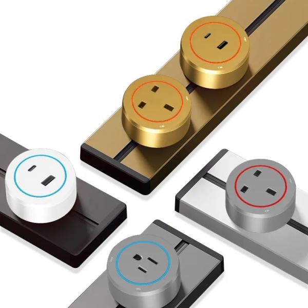 Child Safety Wall Socket Cover Track Socket With 1100W Surge Protection 3 Outlets