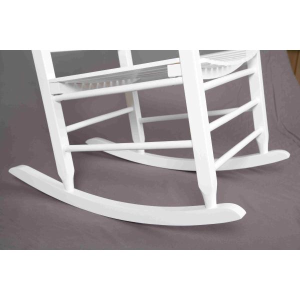 White Rocking Chair Wooden Outdoor Furniture Hollow Design For Relaxing