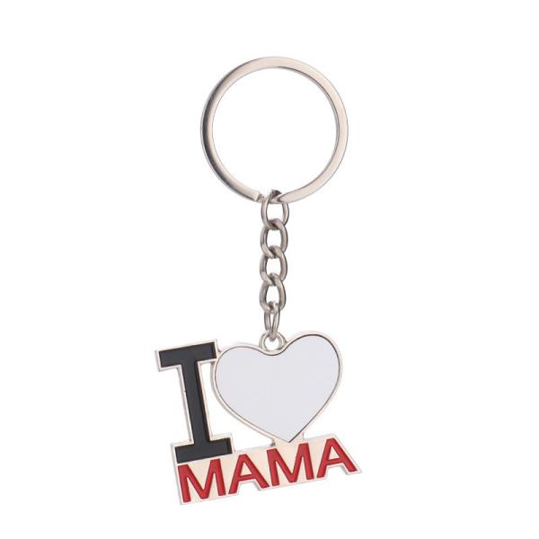 Sublimation cadeau de la fête des mères porte-clés en blanc pour l'impression de photos
