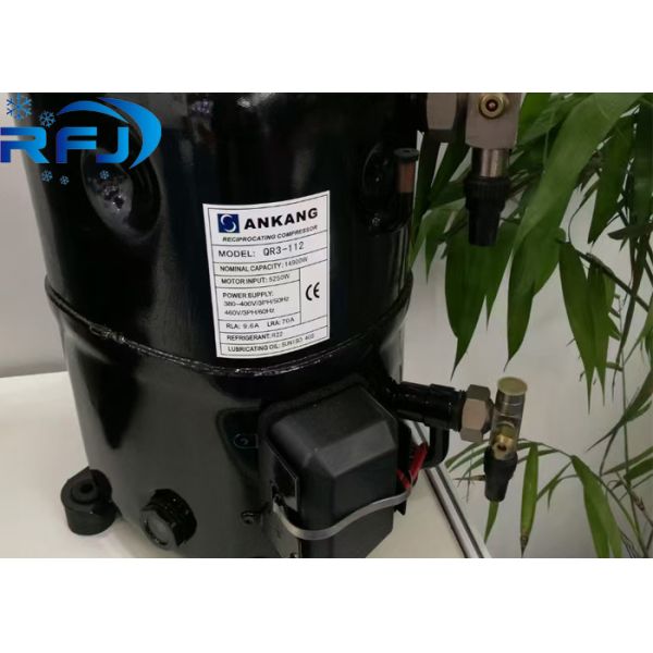 5HP R404a QR3-112 Ankang Hermetic Piston Refrigeration Compressor 220-380V 3PH 50Hz or 380-460V 3PH 60Hz