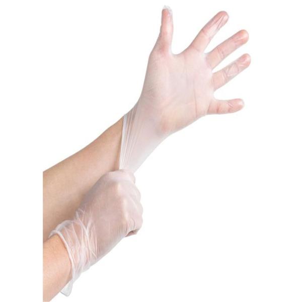 Clear Vinyl  Disposable Hand Gloves Powder Free With CE FDA ISO Certification