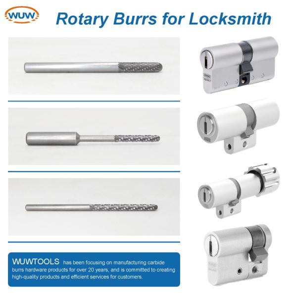150mm Long Shank Tungsten Carbide Rotary Burrs for Deep Lock Hole Processing with Extra Long Carbide Die Grinder Bits