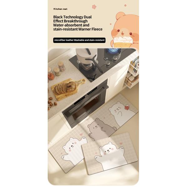 Custom Cartoon Animal Kitchen Waterproof Anti-oil Mat for Scrubbing and Fatigue Relief