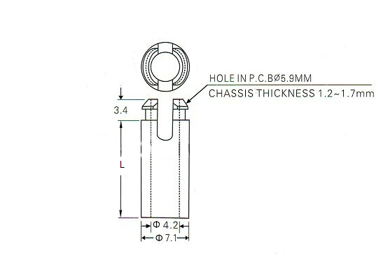 Сопротивление удара СС0625 тупика ПКБ компакта 25мм белое пластиковое
