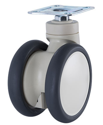 TPR Hospital Bed Caster Wheels 125MM Twin Wheels Medical Trolley Castors With Brake