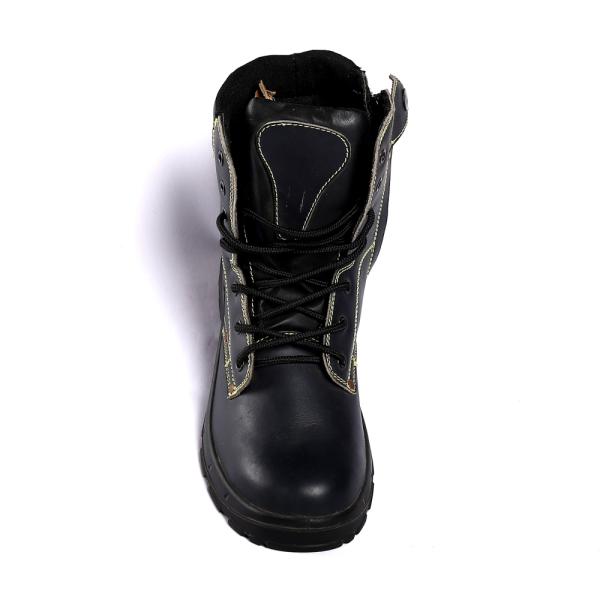 Chaussures de sécurité de marque antidérapant Nubuck cuir de vache acier orteil dentelle jusqu'à l'absorption des chocs seule couleur noire