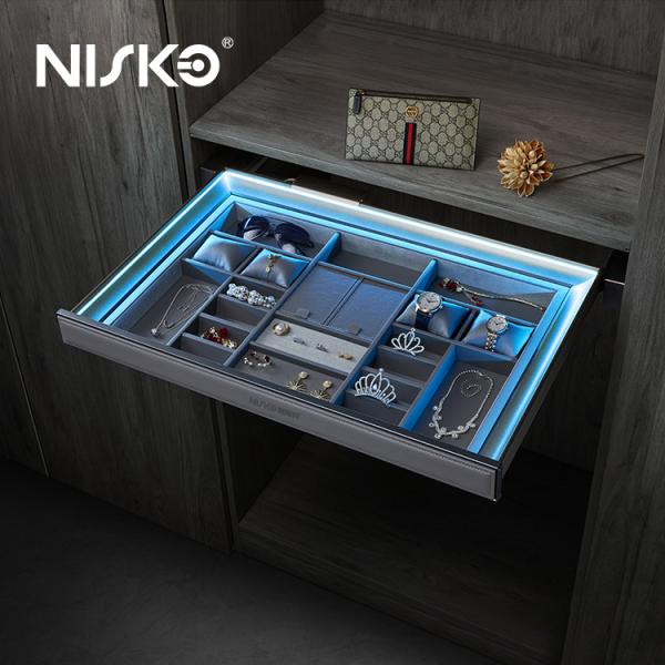 Cajón extraíble organizador de joyas con luz LED