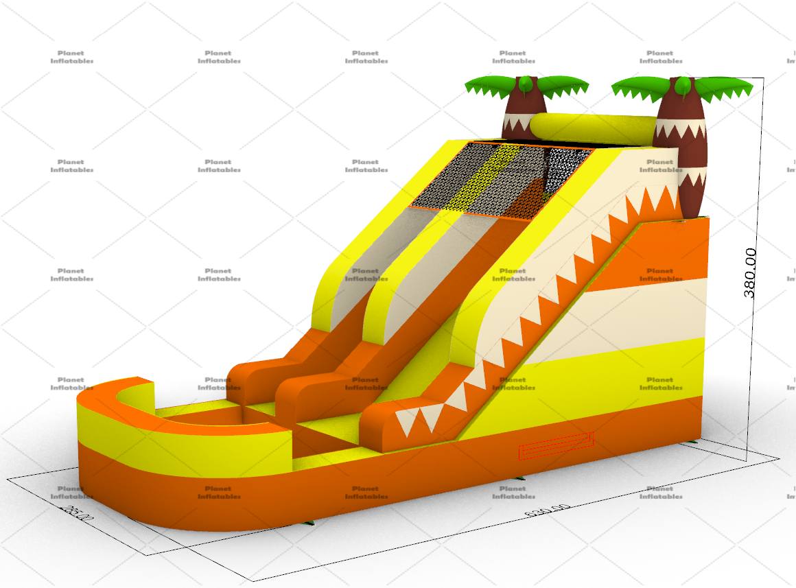 Backyard Fun Mini Inflatable Water Slide with Swimming Pool Palm Tree Slider Jumping Castle for Kids Party