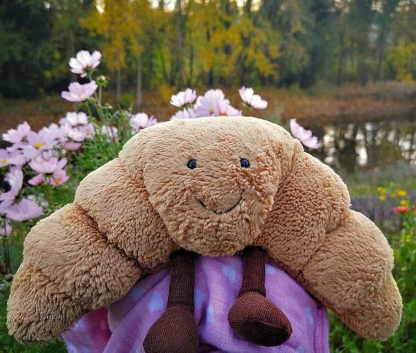 Pesado Plush 9  Croissant Plush Sorriso lindo Croissant Pão Almofada Animal recheado