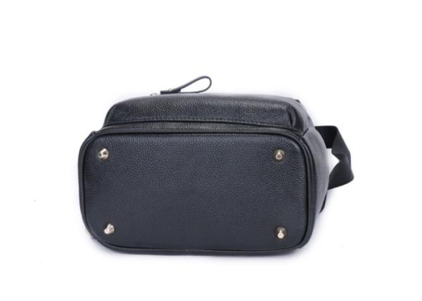 Real Cow Leather Multifunctional Bag , Large Capacity Student Black Backpack Purse