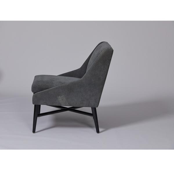 Custom Made Dark Grey Fabric Armchairs With Stainless Steel Metal Frame