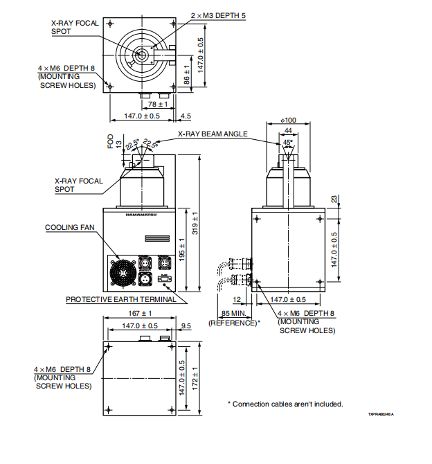 Hamamatsu 130KV Microfocus X-ray Tubes with 5 um Focal Spot Size