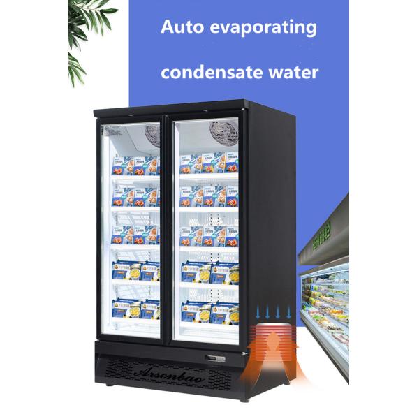 Multiclimate Vertical Glass Door Freezer , 750W 3 Door Merchandiser Refrigerator