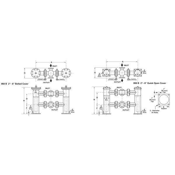 Fabricated Offset Stainless Steel Duplex Type Strainer With Flange PN 16 Bar