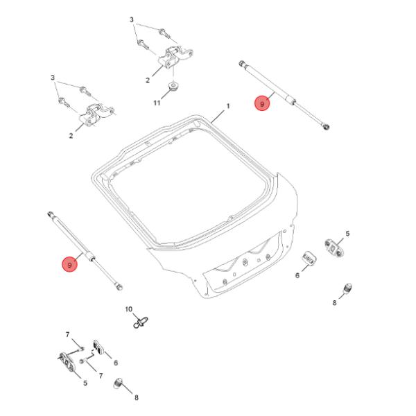 Конкурентоспособные автозапчасти Газовая пружина подъемники Поддерживает задней дверью руки Оставайся на месте для MG6/MG6-12