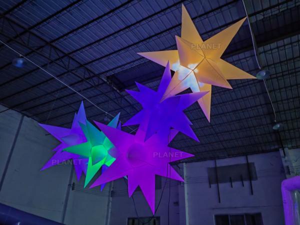 Wholesale LED Inflatable Star Balloon with Lights Christmas Hanging Decorative Stars for Party Wedding Stage Event Festival