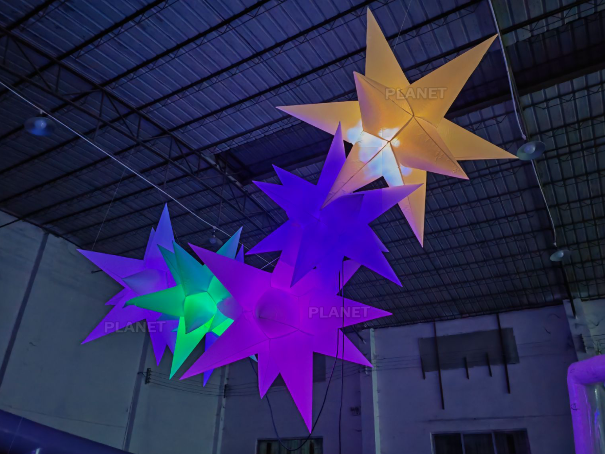 Wholesale LED Inflatable Star Balloon with Lights Christmas Hanging Decorative Stars for Party Wedding Stage Event Festival