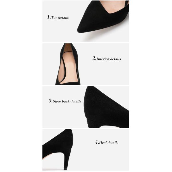 Thin Heels Pointed Toe Leather Shoes , 3 Inch Black Womens Slip On Dress Shoes