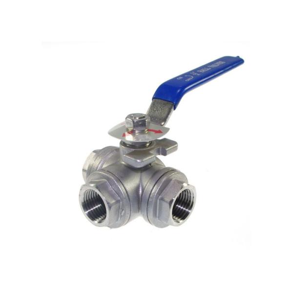 ISO9001 2008  3 Way Stainless Steel Ball Valve PN63 Pressure For Water / Oil