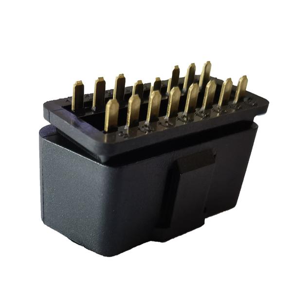 Adaptador chapeado do Pin J1962 do conector 16 do carro de 12W-24W OBD ouro masculino